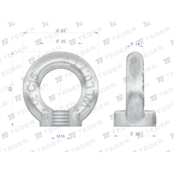 Nakrętka oczkowa, nakrętka z oczkiem M16 TEGER, (sprzedawane po 5)-347907813