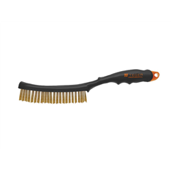 Szczotka druciana do rdzy PROFESSIONAL , drut mosiężny / 3 rzędowa, z plastikową rączką, Teger-347908358