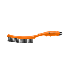 Szczotka druciana do rdzy PROFESSIONAL , drut stalowy czarny / 3 rzędowa, z plastikową rączką, Teger-347908373