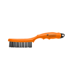 Szczotka druciana do rdzy PROFESSIONAL , drut stalowy czarny / 4 rzędowa, z plastikową rączką, Teger-347774657