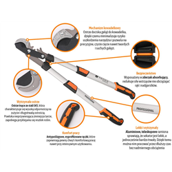 Sekator kowadełkowy PROFESSIONAL- dwuręczny teleskopowy, aluminiowy, Teger-347770668