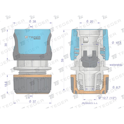 Szybkozłączka 1/2"  - z waterstop / TEGER-347466765