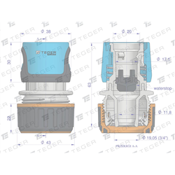 Szybkozłączka 3/4"  - z waterstop / TEGER-347895107