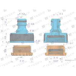Przyłącze do kranu 3/4" & 1" / TEGER-347895127