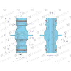 Złączka do węża - 2-drożna / TEGER-347466812