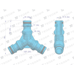 Złączka do węża - 3-drożna / TEGER-347466817