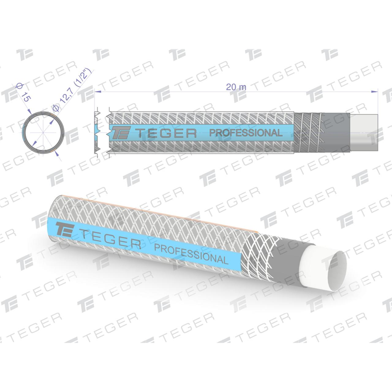 Wąż ogrodowy "PROFESSIONAL- EXTRA FLEX" FI 1/2". 20m / TEGER-347470128
