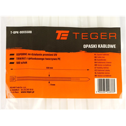 Opaski kablowe, opaska kablowa, opaski zaciskowe, tyrytytki, trytytki, 9.0 x 550mm 100 szt w worku transparentne odporne na UV, 