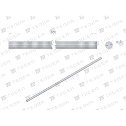 Pręt gwintowany M18 x 1000mm kl.8.8 DIN 975 ocynkowany TEGER-347907674