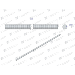 Pręt gwintowany M20 x 1000mm kl.8.8 DIN 975 ocynkowany TEGER-347907682