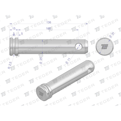 Sworzeń łącznika górnego 25x105x136 TEGER-347903484