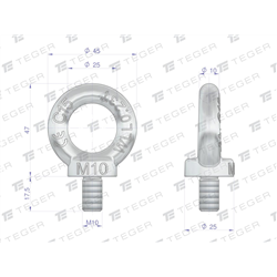 Śruba oczkowa, śruba z oczkiem M10 TEGER, (sprzedawane po 5)-347907865