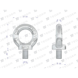 Śruba oczkowa, śruba z oczkiem M12 TEGER, (sprzedawane po 5)-347907844