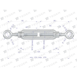 Śruba rzymska oko-oko 10x125 TEGER, (sprzedawane po 5)-347907903