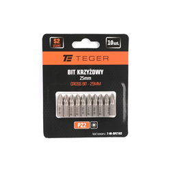 Bit krzyżowy PZ 25 mm/PZ2 (ZESTAW 10 SZT) / TEGER-347901859