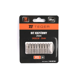 Bit krzyżowy PZ 25 mm/PZ3 (ZESTAW 10 SZT) / TEGER-347473497
