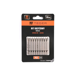 Bit krzyżowy PZ 50 mm/PZ2 (ZESTAW 10 SZT) / TEGER-347901861