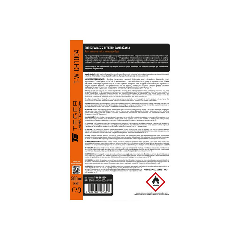 Odrdzewiacz z efektem zamrażania 500 ml / TEGER-347912350