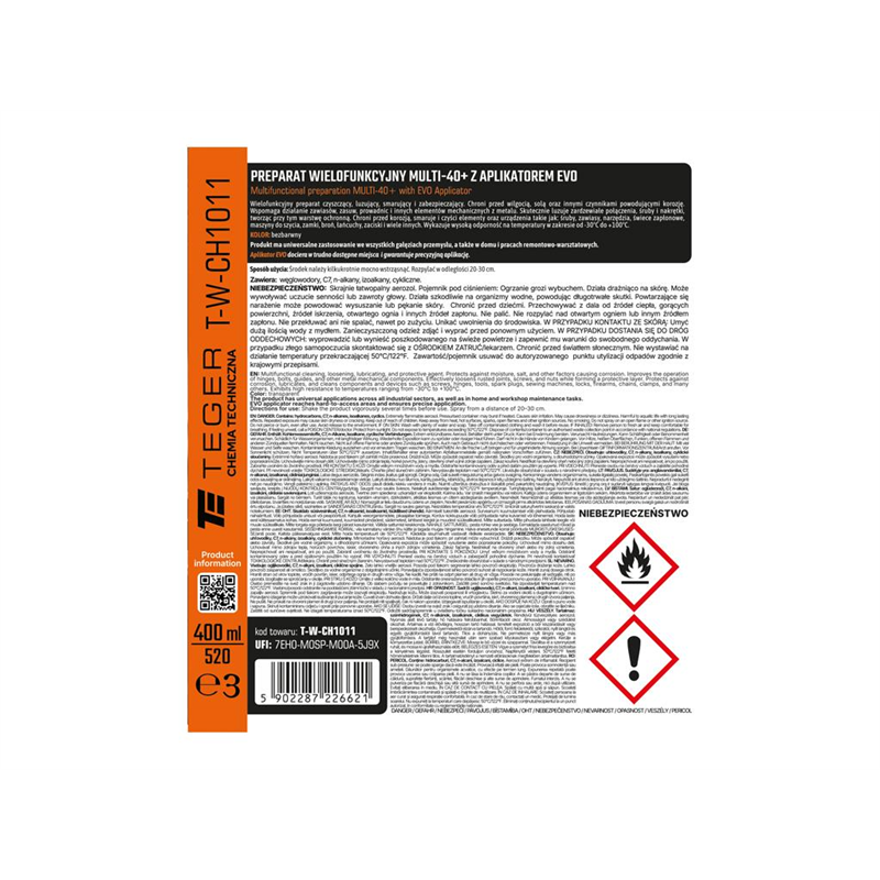 Preparat wielofunkcyjny MULTI-40+ z aplikatorem EVO  400ml / TEGER-347912356