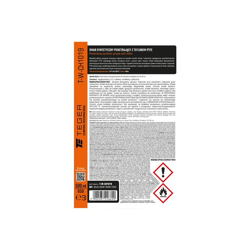 Smar syntetyczny penetrujący z teflonem PTFE 500ml / TEGER-347912344