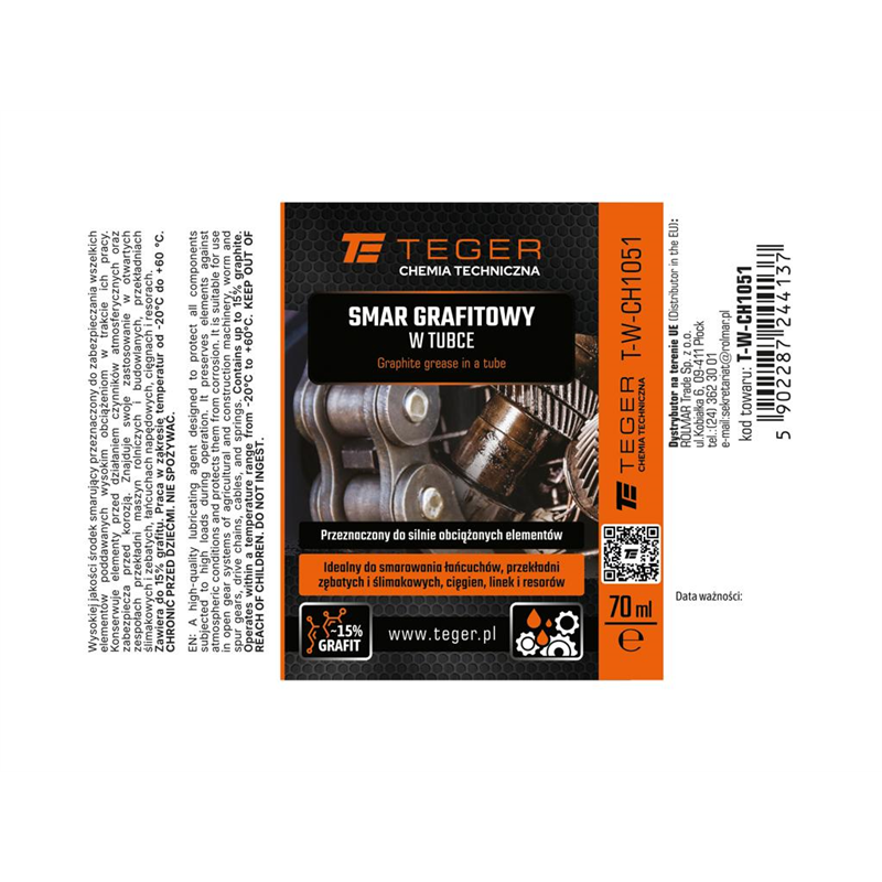 Smar grafitowy w tubce, 70 ml, Teger (Pakowane po 12 szt)-347912575