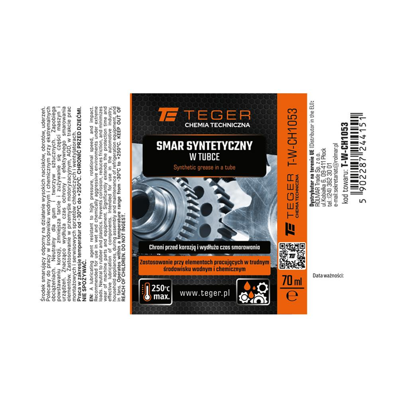 Smar syntetyczny w tubce, 70 ml, Teger (Pakowane po 12 szt)-347912578