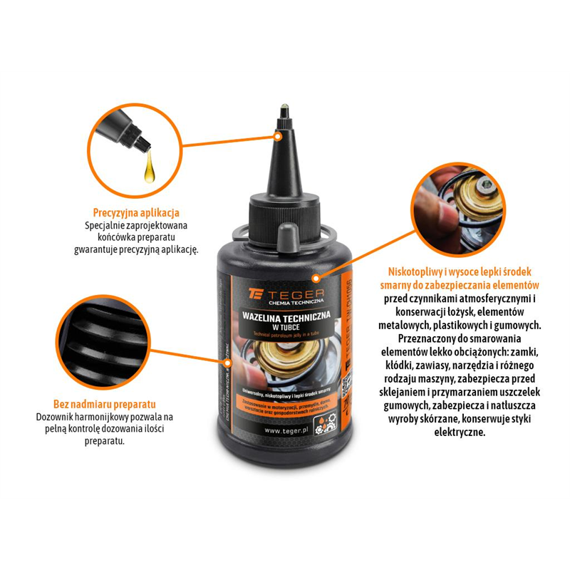 Wazelina techniczna w tubce, 70 ml, Teger (Pakowane po 12 szt)-347477081