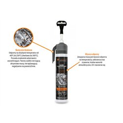 Silikon wysokotemperaturowy neutralny, RTV +300°C, uszczelniająco-klejący, czarny, 200 ml, Teger-347912628