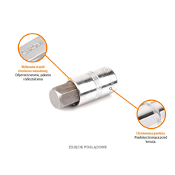Klucz nasadowy 1/2" z bitem HEX 55 mm/H7 / TEGER-347473113