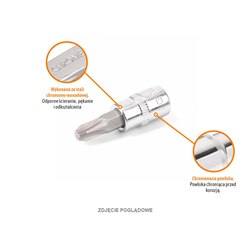 Klucz nasadowy 1/4" z bitem PH 37 mm/PH1 / TEGER-347901100