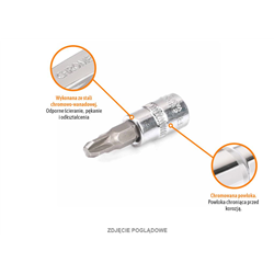 Klucz nasadowy 1/4" z bitem PZ 37 mm/PZ1 / TEGER-347472745