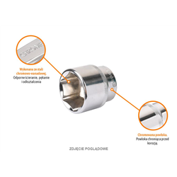Klucz nasadowy 1/2" sześciokątny 19 mm / TEGER-347901024