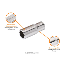 Klucz nasadowy 1/4" sześciokątny długi 6 mm / TEGER-347901264