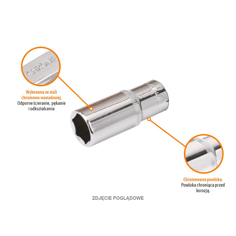 Klucz nasadowy 1/4" sześciokątny długi 8 mm / TEGER-347472905