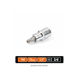 Klucz nasadowy 1/2" z bitem TORX 55 mm/T40 / (z otworem) / TEGER-347901567