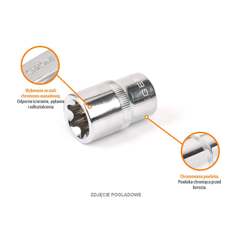 Klucz nasadowy 1/2" TORX E18 / TEGER-347473247