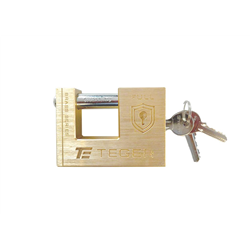 Kłódka antywłamaniowa - mosiężna / trzpieniowa 80mm - 3 klucze / TEGER-347475715