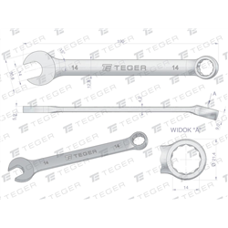 Klucz płasko-oczkowy 14 mm / TEGER-347466264