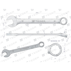 Klucz płasko-oczkowy 21 mm / TEGER-347466285