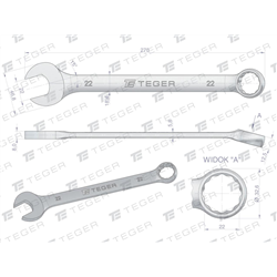 Klucz płasko-oczkowy 22 mm / TEGER-347894619