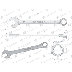Klucz płasko-oczkowy 27 mm / TEGER-347466303