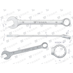 Klucz płasko-oczkowy 32 mm / TEGER-347466315