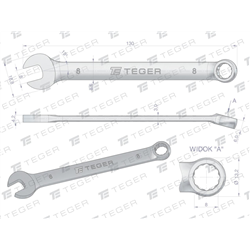 Klucz płasko-oczkowy 8 mm / TEGER-347894577