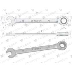 Klucz płasko-oczkowy z grzechotką 13 mm / TEGER-347468309