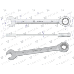 Klucz płasko-oczkowy z grzechotką 14 mm / TEGER-347468312
