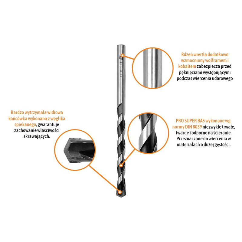 Wiertło do betonu widiowe - PRO SUPER BAS 5x85 mm / TEGER-347468570
