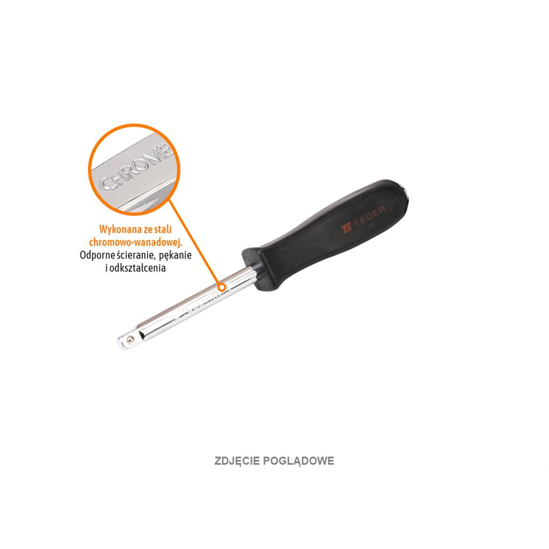Pokrętło do nasadek wkrętakowe 1/4" 150 mm / TEGER-347472801