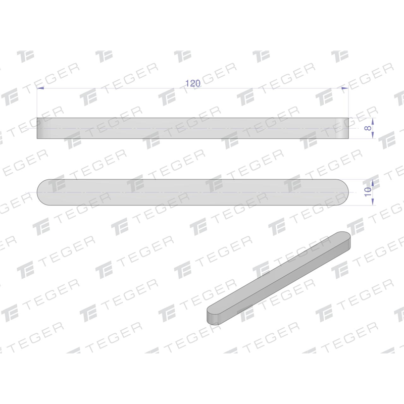 Wpust pryzmatyczny 10x8x120 TEGER, (sprzedawane po 10)-347907558