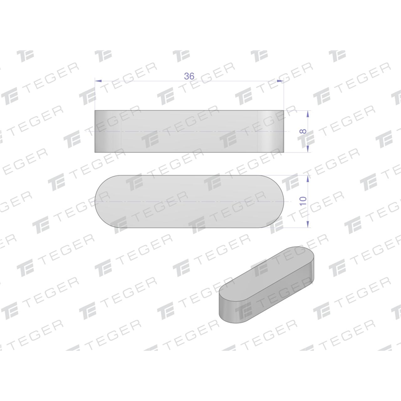 Wpust pryzmatyczny 10x8x36 TEGER, (sprzedawane po 10)-347907512