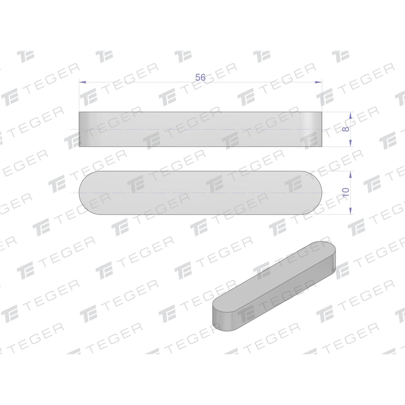 Wpust pryzmatyczny 10x8x56 TEGER, (sprzedawane po 10)-347907634